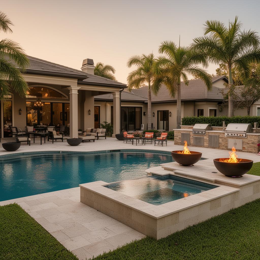 Family Resort Backyard in Coral Springs